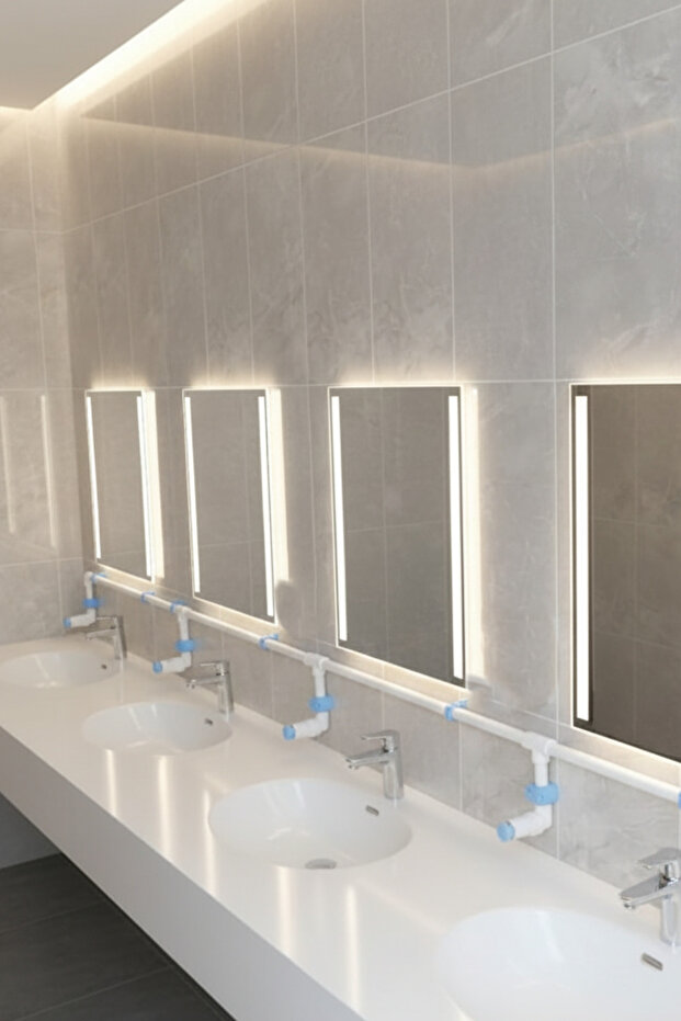 20 Lt 2 Tap Push Button Liquid Soap Dispenser with Central Storage – for School, Mosque and Bulk Use - 5