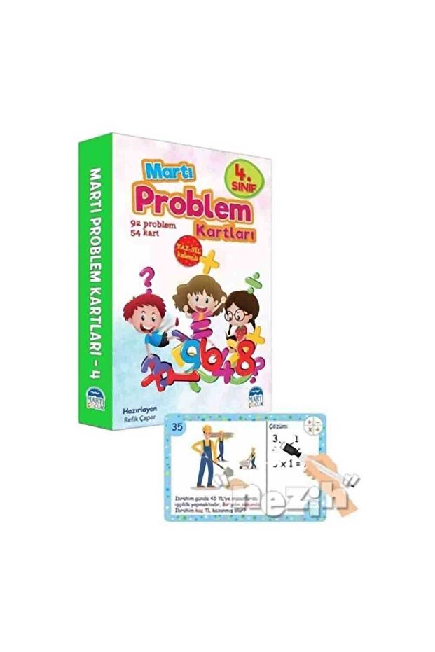 4. Sınıf Problem Kartları - Yaz Sil Kalemli