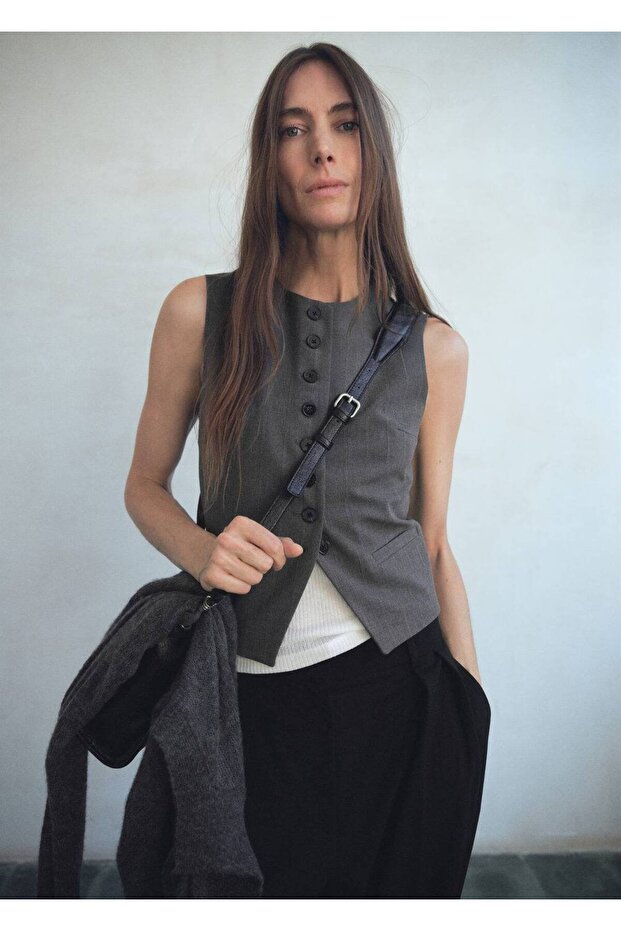 Düğmeli takım yelek - 1