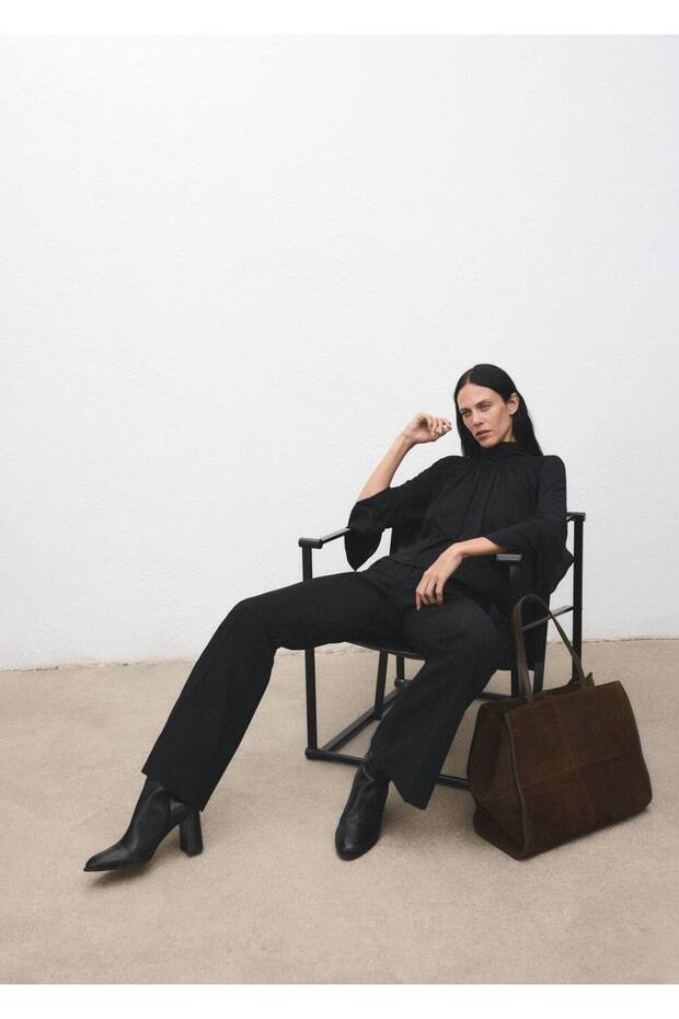 Süet deri shopper çanta - 2