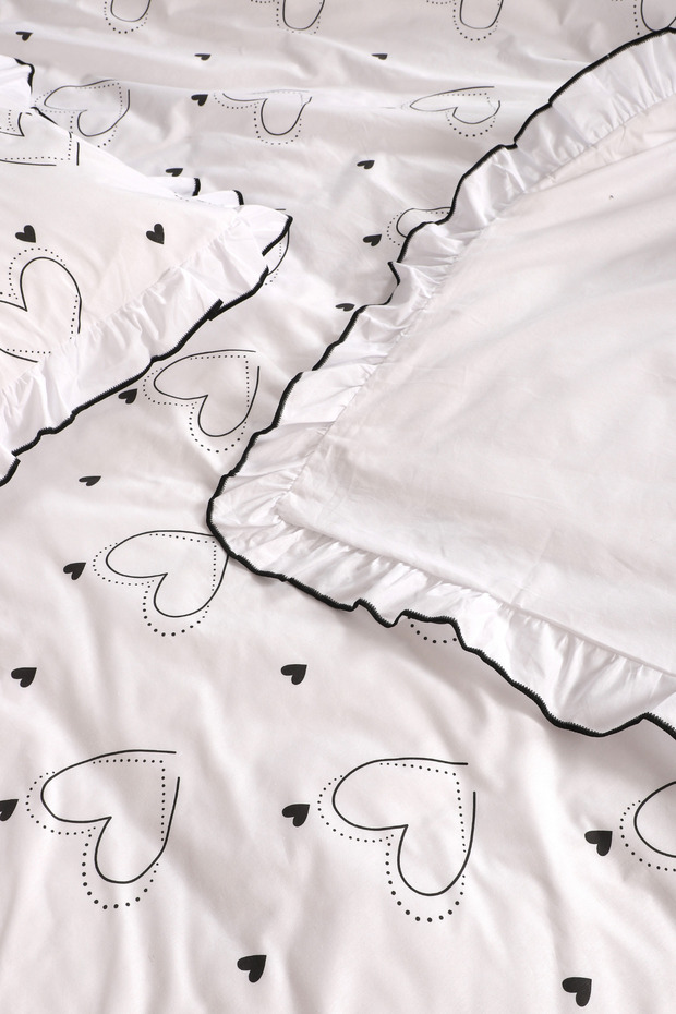 %100 Pamuk Ranforce Çift Kişilik Fırfırlı Nevresim Seti Fırfırlı, Yumuşak, Nefes Alabilen - 3