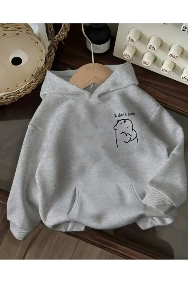 I Dont Care Printed Oversized Unisex Sweatshirt