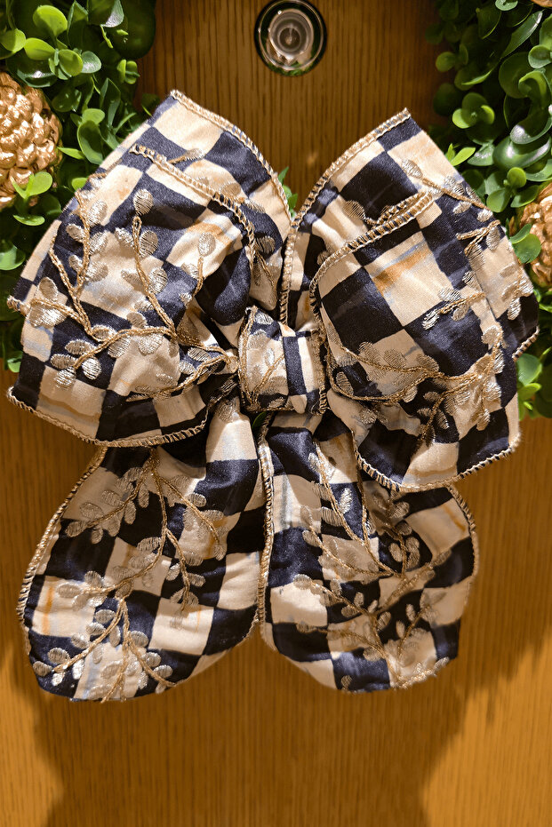 Kapı Süsü Model 7, Mackenzie Childs Kurdeleli Kapı Çelengi, Çap 40cm - 3