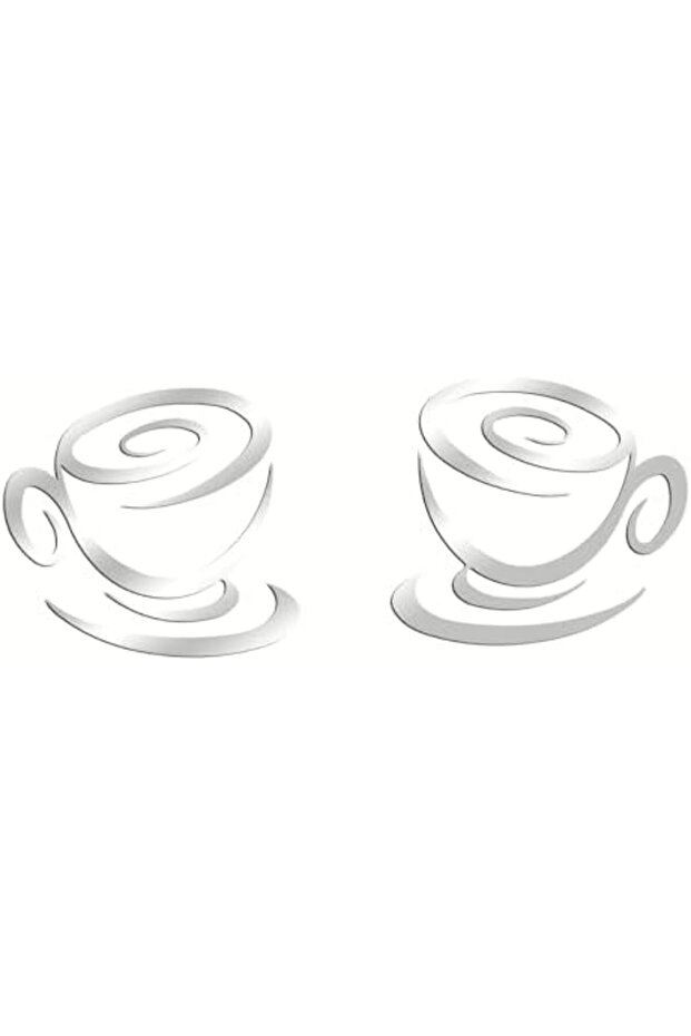 ملصقات حائط بتصميم كوب جلام من (5 × 5.5 بوصة، أكريليك 1 مم، لمسة نهائية عاكسة باللون الفضي)