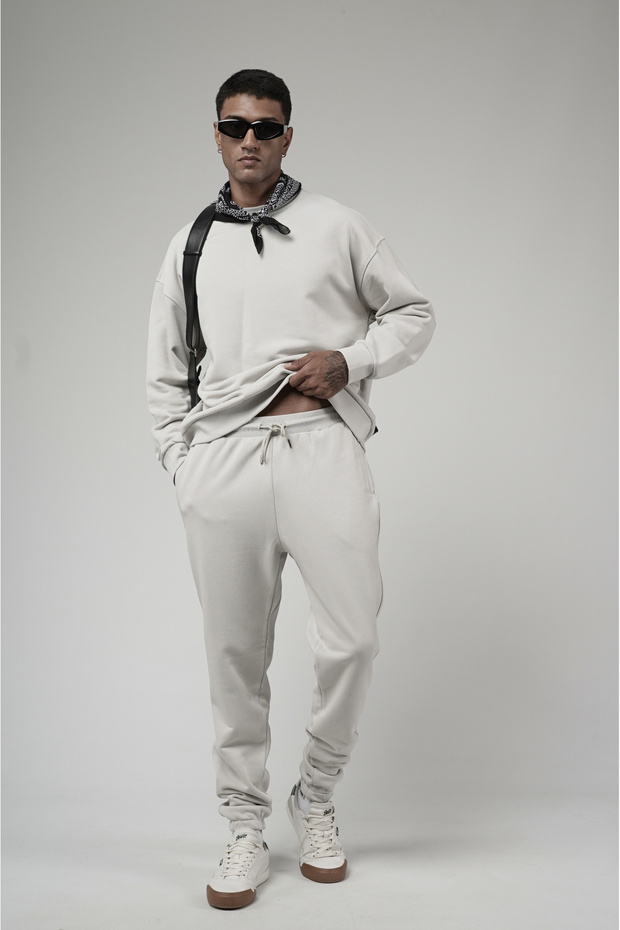 Trend Biz Sweat Pants Top and Bottom Set Oversize Fit Crew Neck