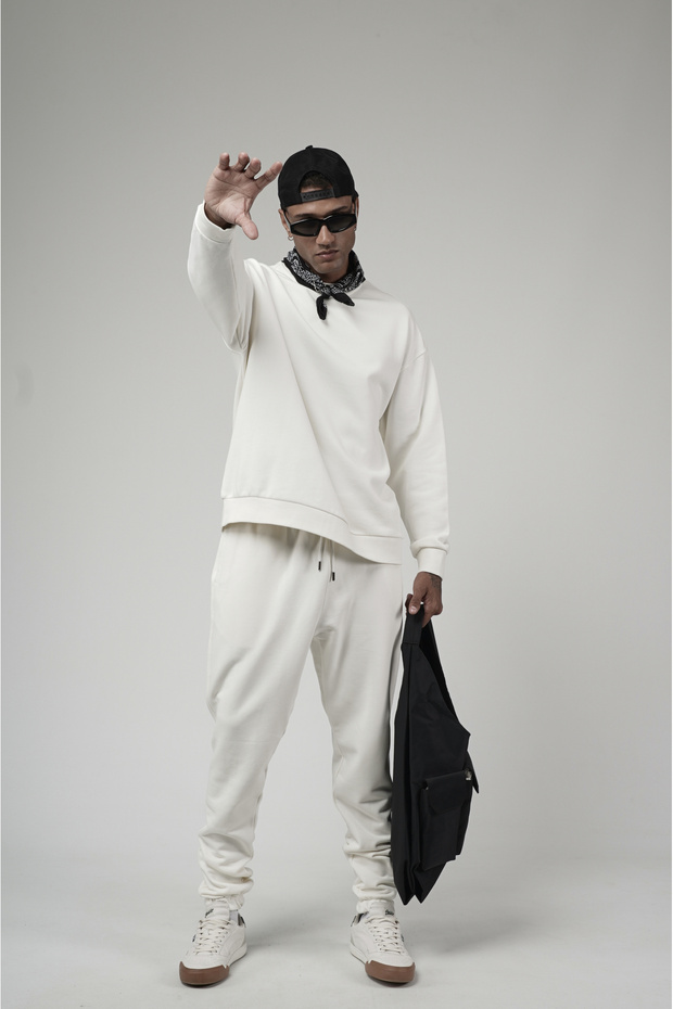Trend Biz Sweat Pants Top and Bottom Set Oversize Fit Crew Neck