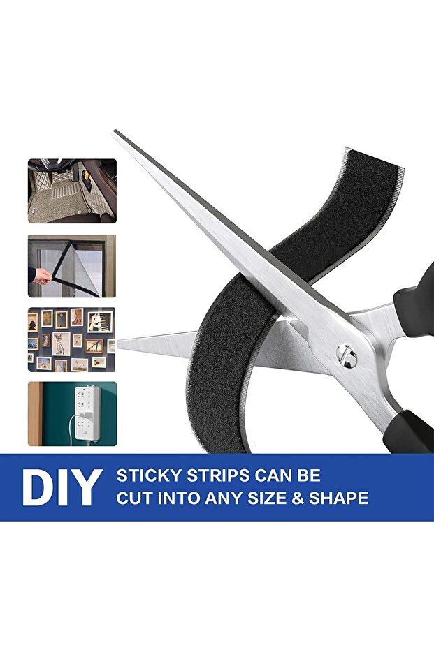 شريط لاصق Xspring Hook and Loop، شرائط Hook and Loop مع لاصق شديد التحمل، لفة Hook and Loop مزدوجة الجوانب بطول 8 أمتار - 6