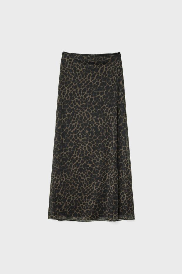 Falda midi tül leopardo - 6