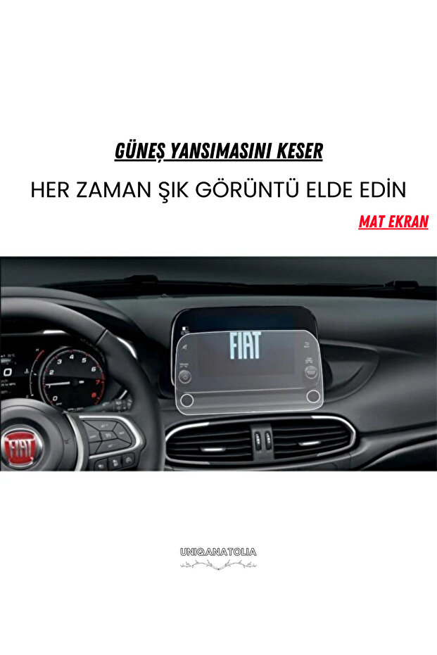 Fiat Egea-Egea Cross 2022-2023 Navigation and Multimedia Compatible Matte Screen Protector - 3