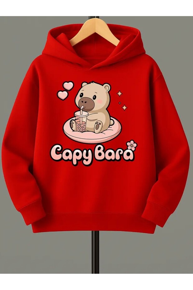 Capy Bara Printed Hooded Sweatshirt