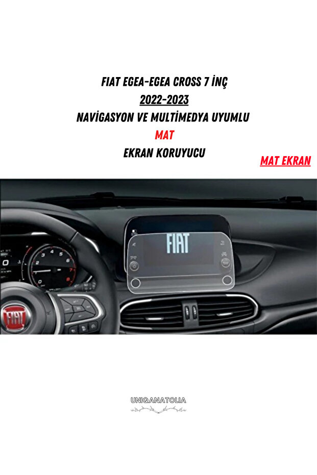 Fiat Egea-Egea Cross 2022-2023 Navigation and Multimedia Compatible Matte Screen Protector - 1