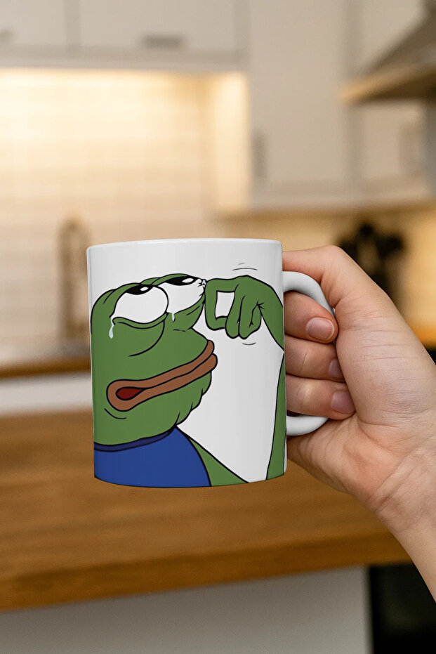 كوب منقوش على شكل ضفدع حزين - 1