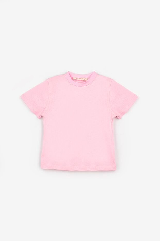 Pembe Penye Basic Çocuk Tişört - 2