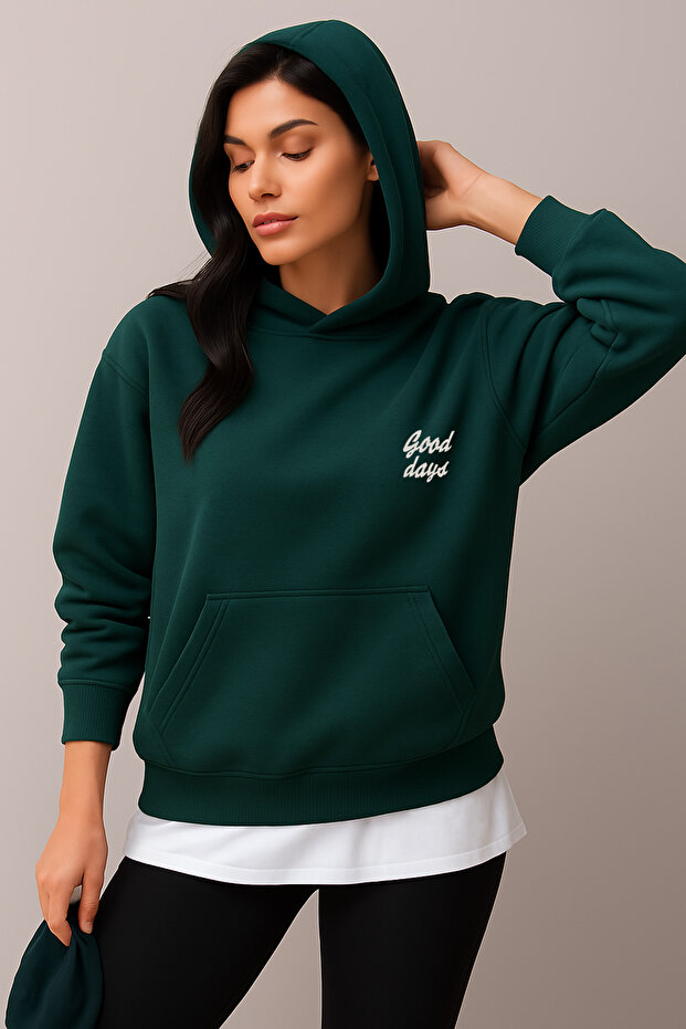 سويت شيرت كبير الحجم مطبوع عليه Good Days للجنسين