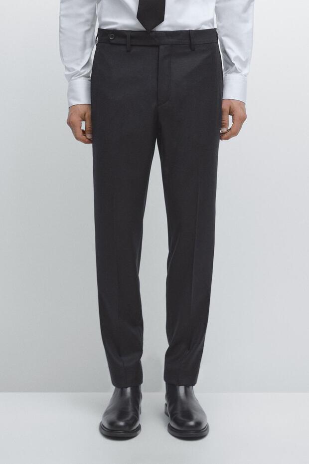 100% wool flannel trousers - 2