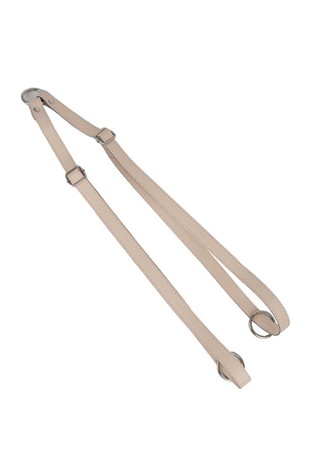 حزام حقيبة الظهر الجلدية - كريمي - 1