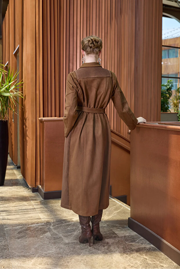 حذاء من جلد الغزال 38502 تان - 2