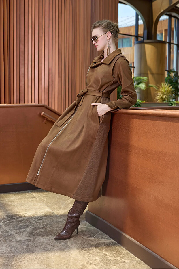 حذاء من جلد الغزال 38502 تان - 4