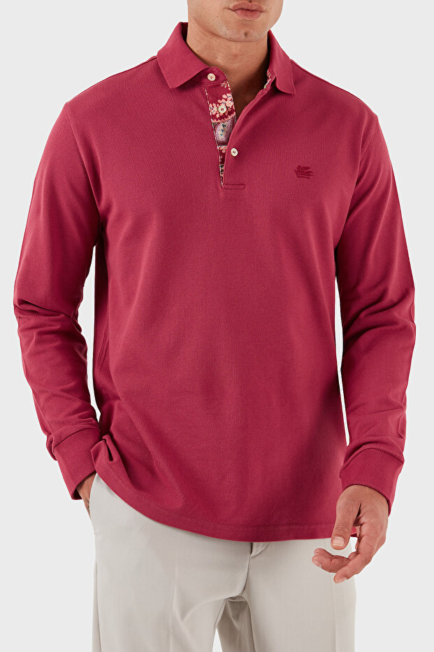 With Logo 100% Cotton Regular Fit Buttoned Polo Neck Sweat Men's Sweat Mrmd0013 Aj264 R3484