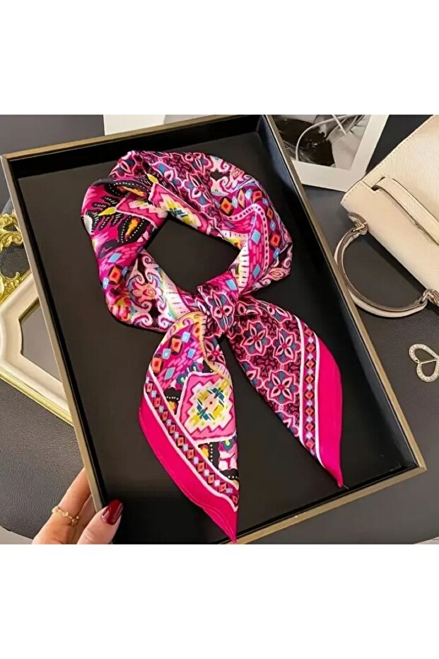 Vibrant, Geometric Print, Sun Protection, Windproof, Double-Sided Print, Scarf, Shawl 70X70