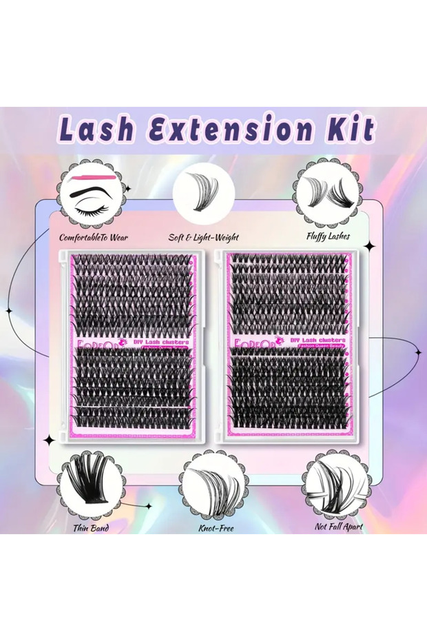 320 adet 30D 40D 50D 60D DIY Kirpik Uzatma Seti Karışık Uzunluk 9-16Mm Su Geçirmez 850 TL - 4