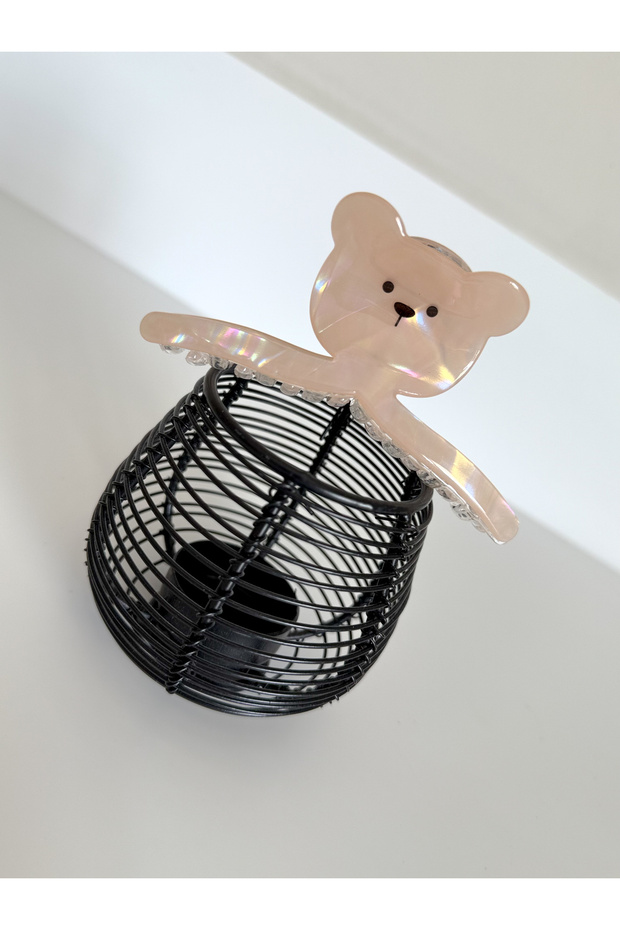 Mother-Of-Pearl Teddy Bear Bone Buckle 11 cm // Baby Child Women's Buckle
