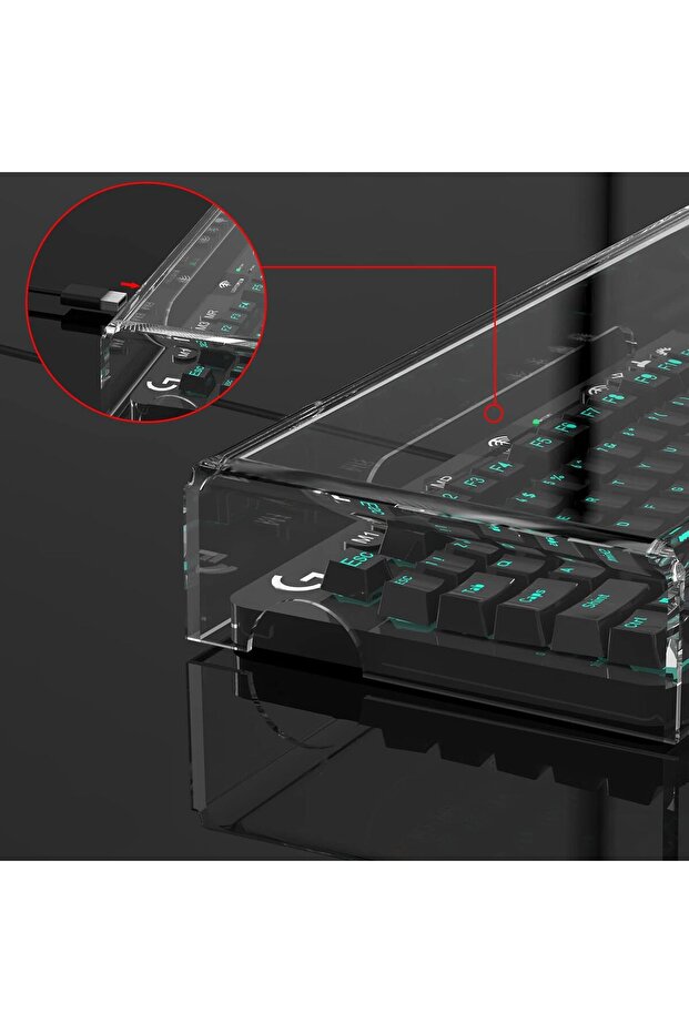 Acrylic Keyboard Cover without Numeric Keypad from TKL, 40×18×5.5 cm Transparent Dust Protec - 5
