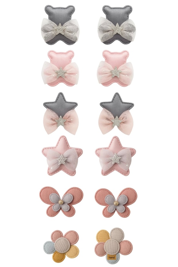 Girl's Multi-Colored Bow Clip Buckle Set