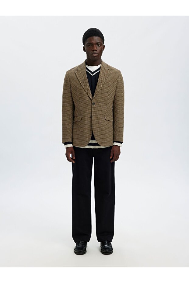 Pullover mit V-Ausschnitt Wollmix - 6