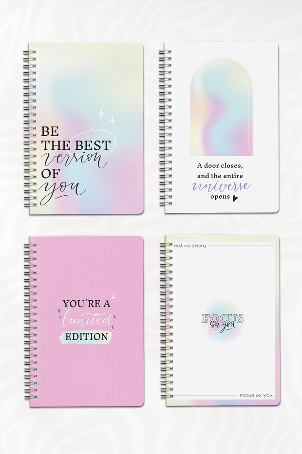 A5 Spiralli Okul Defteri 120 Sayfa 4’lü Set, 2 Çizgili - 2 Kareli Defter, Notebook, Ders Programlı - 1