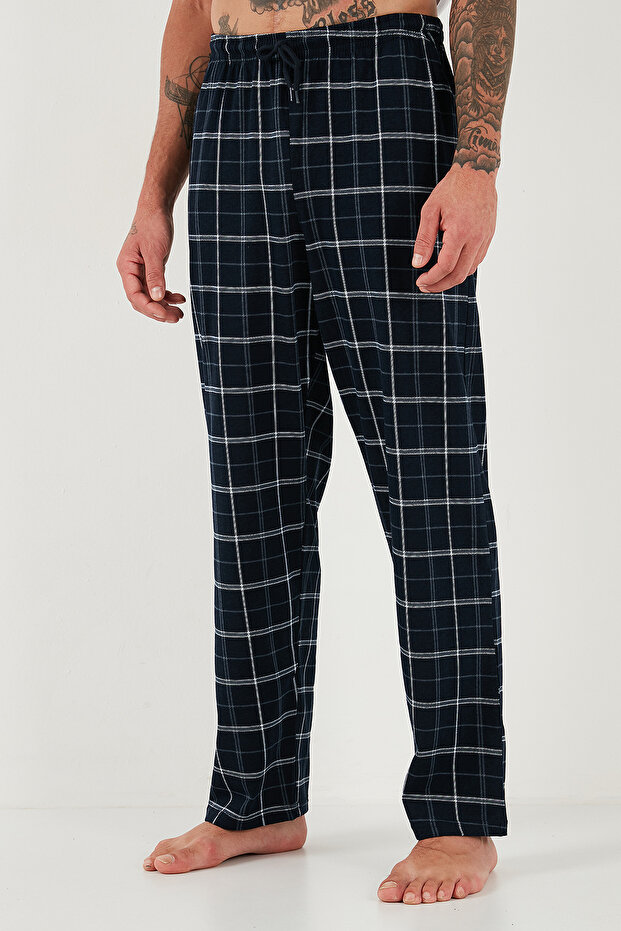 Pamuklu Regular Fit Normal Bel Düz Paça Cepli Pijama Altı Erkek PİJAMA ALTI 6574003 - 4