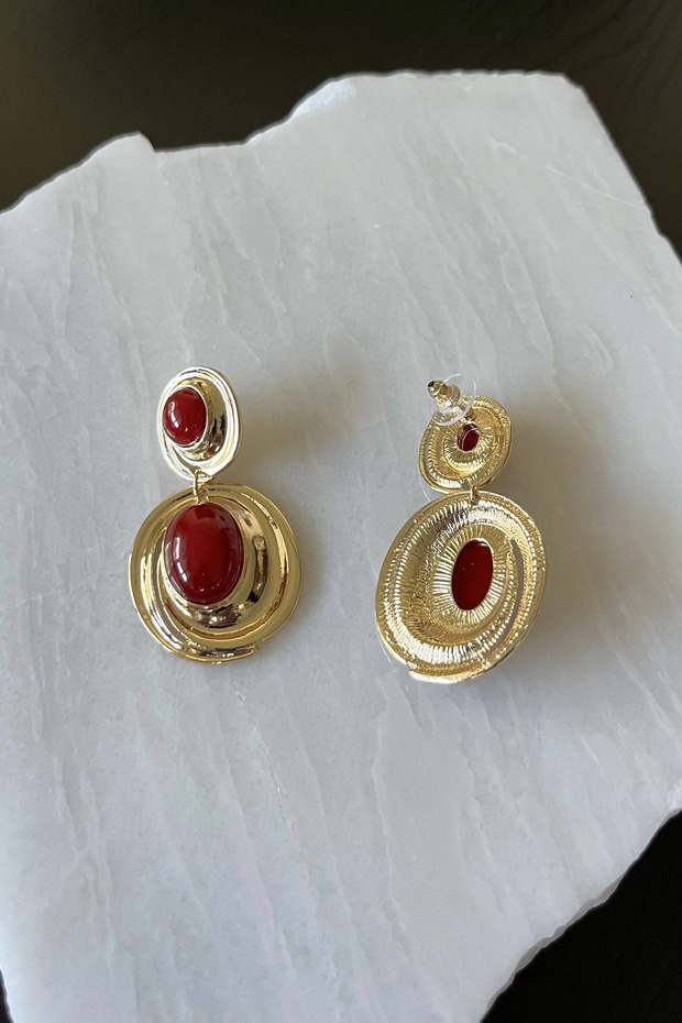 أقراط متدلية بيضاوية - 3