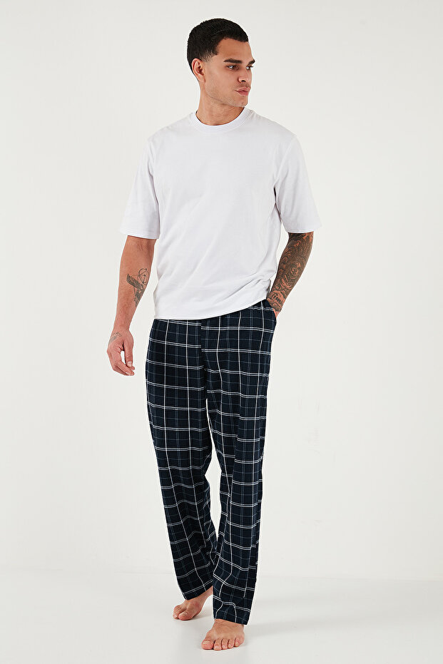 Pamuklu Regular Fit Normal Bel Düz Paça Cepli Pijama Altı Erkek PİJAMA ALTI 6574003 - 2