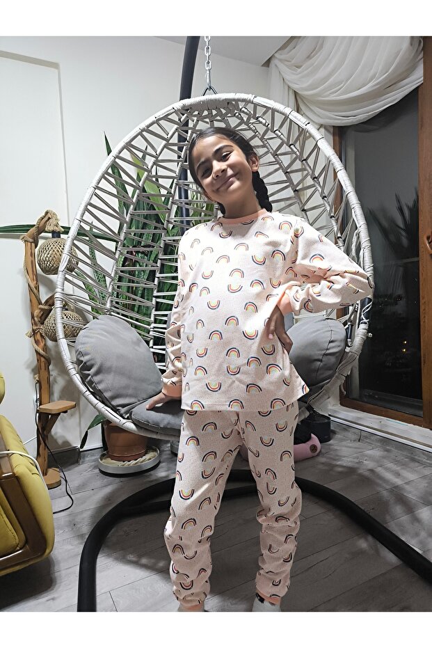 Kız-Erkek Bebek- Çocuk Pijama Takımı %100 Pamuk Uzun Kollu Yuvarlak Yaka Mevsimlik - 1