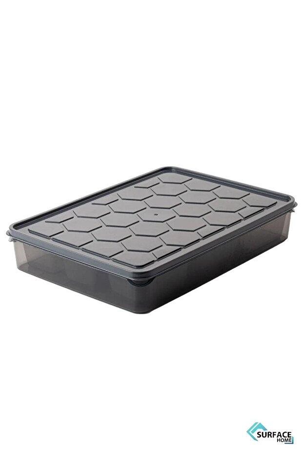 16 Piece 7 Compartment Multi Storage Set with Lid, Transparent Smoked, for Breakfast
