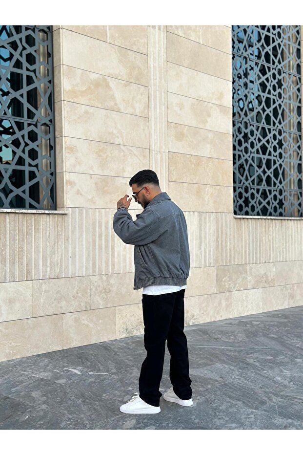 Yıkamalı Oversize Kot Ceket - 3