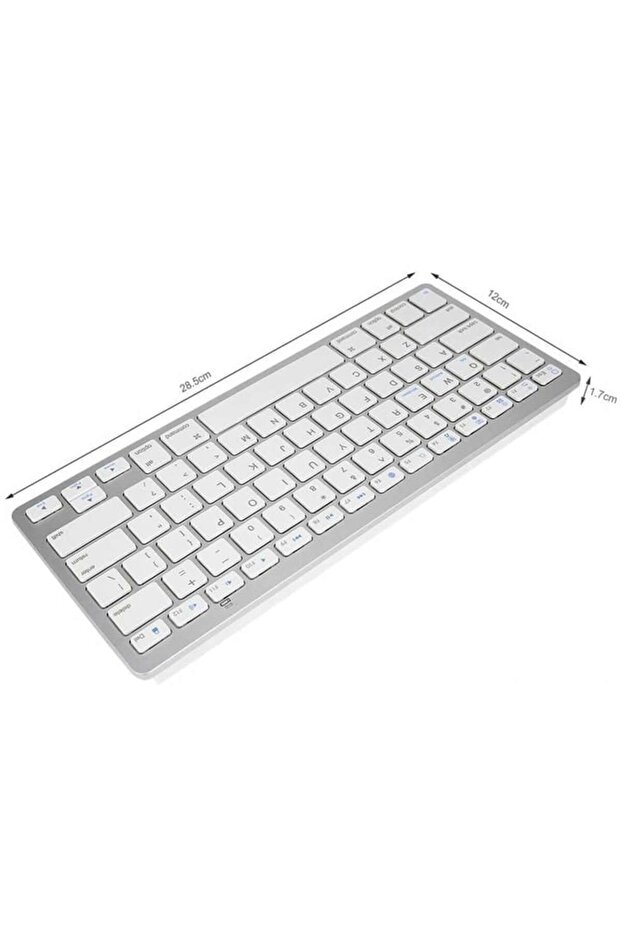 Wireless Keyboard AB HOMES, Compatible with Windows/Macbook/iOS, Bluetooth, Silver - 3
