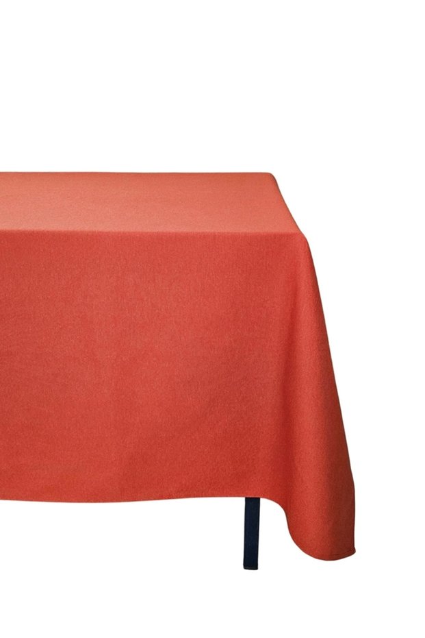 Tile-Colored Cotton Care-Free Duck Fabric Tablecloth
