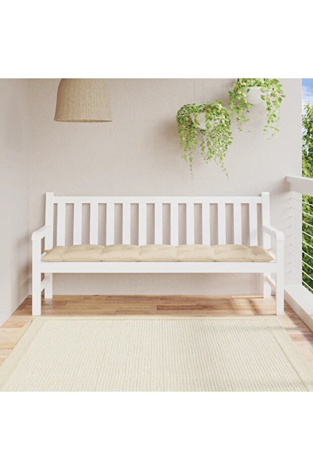 Garden Bench Cushion Beige 180x50x7 cm Oxford Fabric