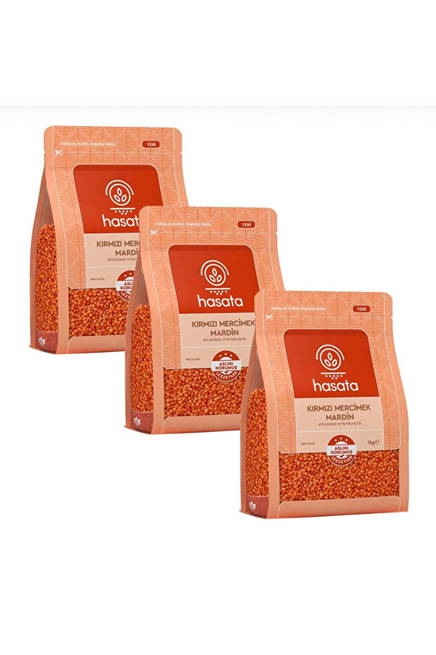 Kırmızı Yaprak Mercimek Mardin 1 kg x 3 paket - 1