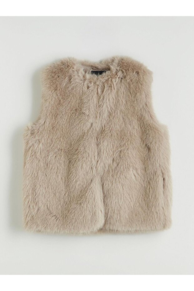 Crew Neck Women's Furry Vest (W5)