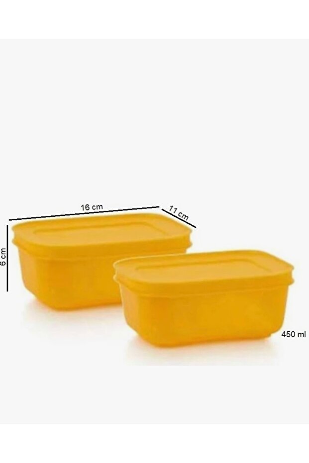 طقم ألاسكا 450 مل × 2 / حاوية تخزين برتقالية اللون - 2