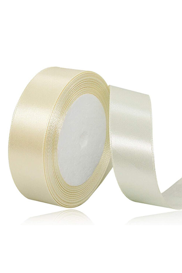 24mm Satin Ribbon - 25 Yards Length - Vanilla