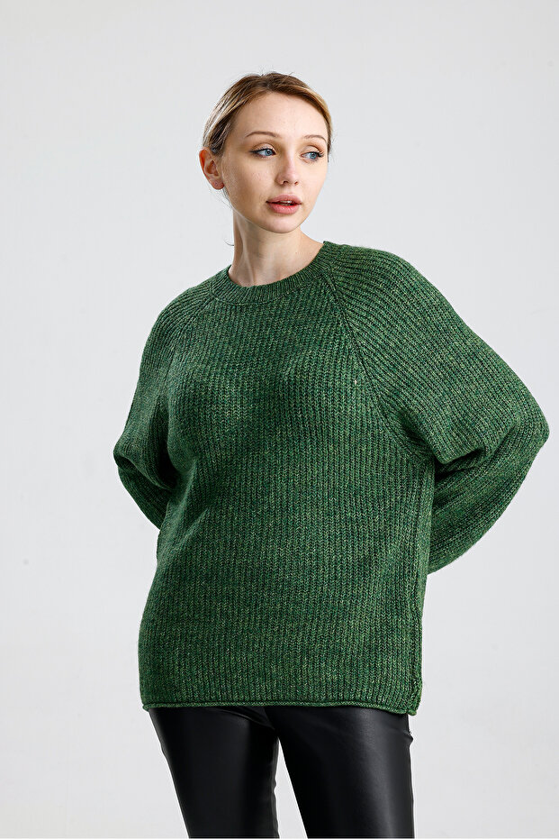 Pulover simplu cu mâneci raglan - 8