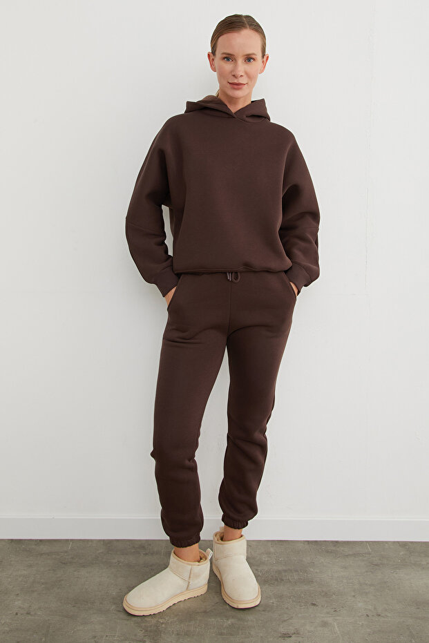 3 İplik Basic Kapüşonlu Jogger Eşofman Takımı - 1