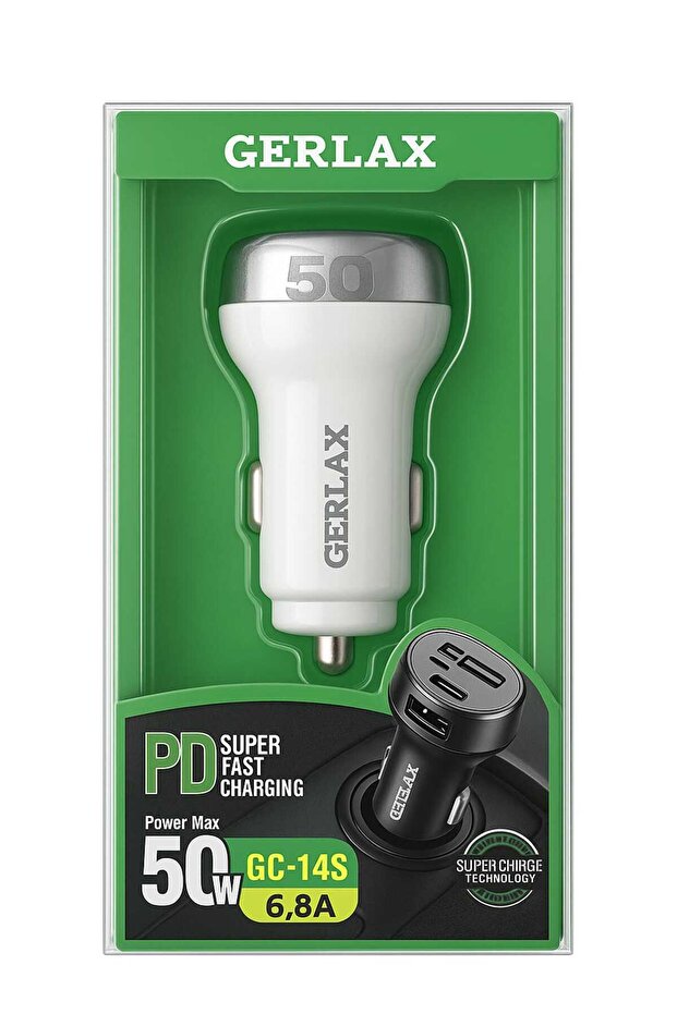 Incarcator Auto Gerlax, Super Fast Charing, 6.8A, Inteligent Safety, Dual PD Output - 1