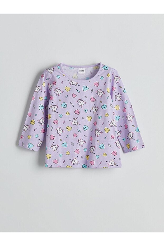 Bisiklet Yaka Kız Çocuk Pijama Takımı (W5) - 2