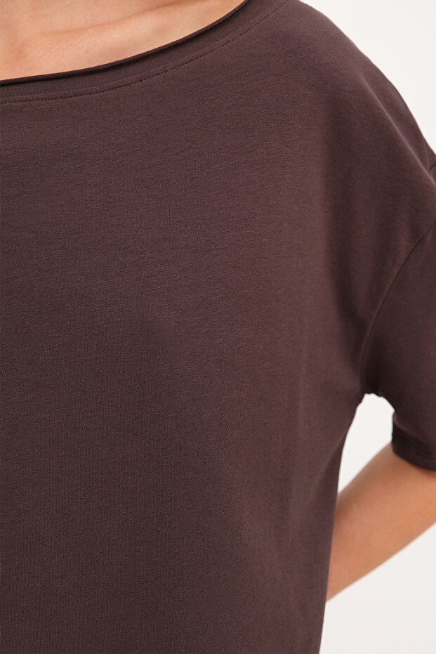 Kayık Yaka Basic T-shirt P1822 - 3