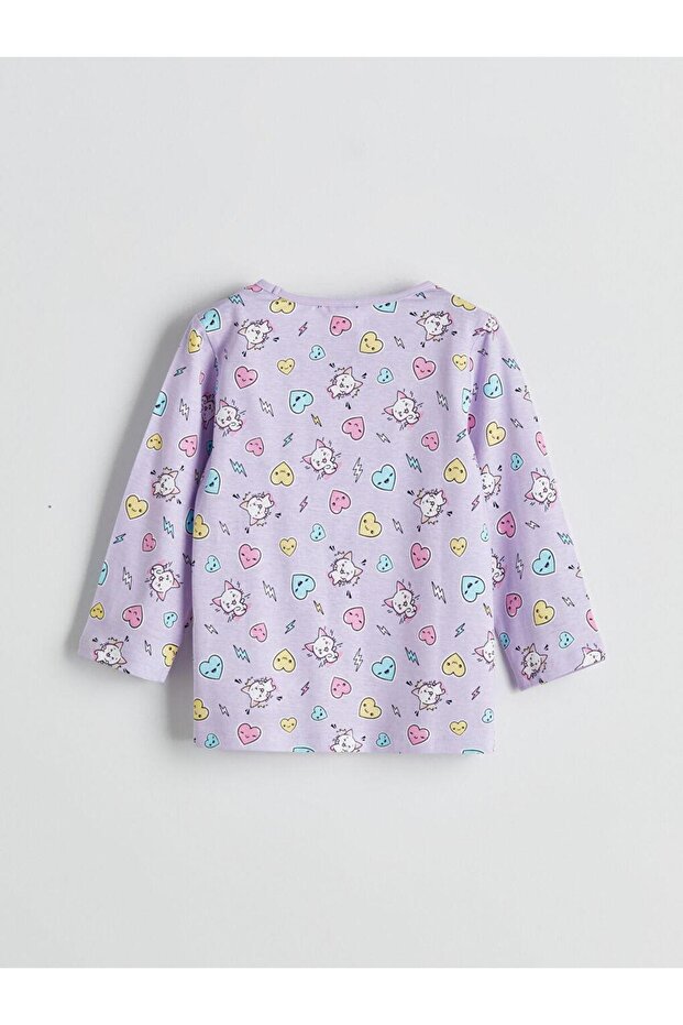 Bisiklet Yaka Kız Çocuk Pijama Takımı (W5) - 4