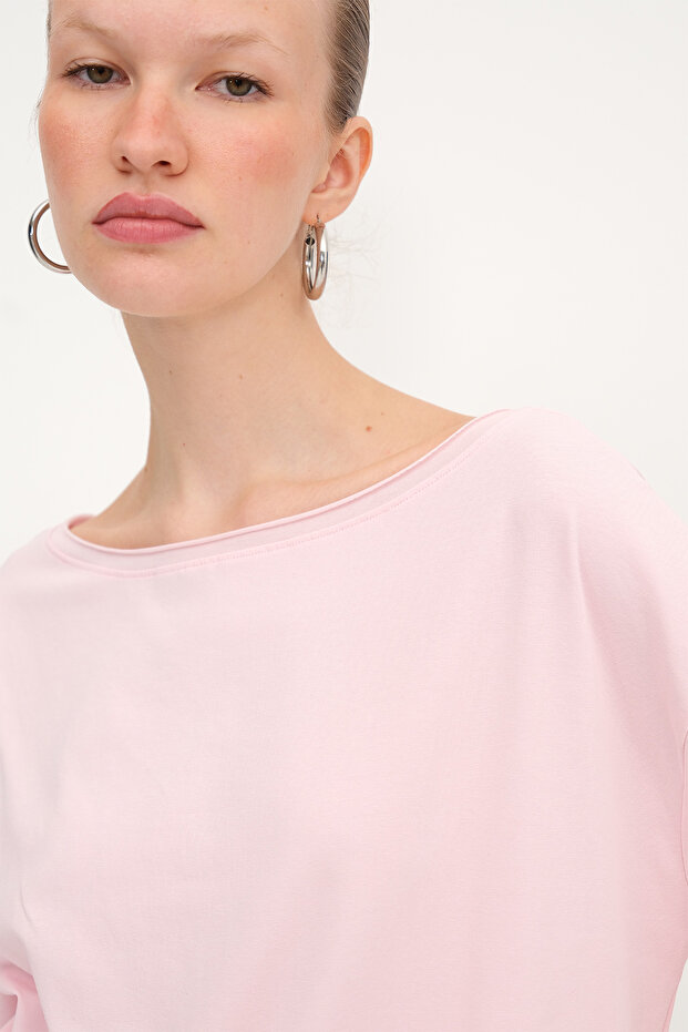 Kayık Yaka Basic T-shirt P1822 - 4